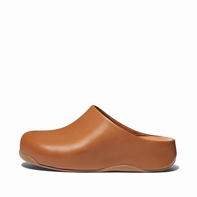 Fitflop Women's SHUV Leather Slippers - Light Brown, LM4506293